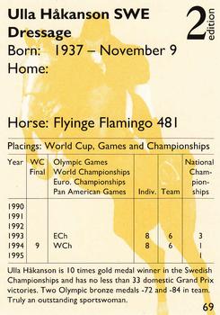 1995 Collect-A-Card Equestrian #69 Ulla Hakonson / Flyinge Flamingo 481 Back